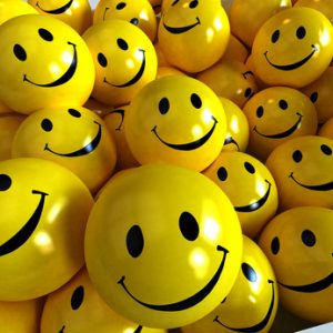 Box full of smilies in different moods,